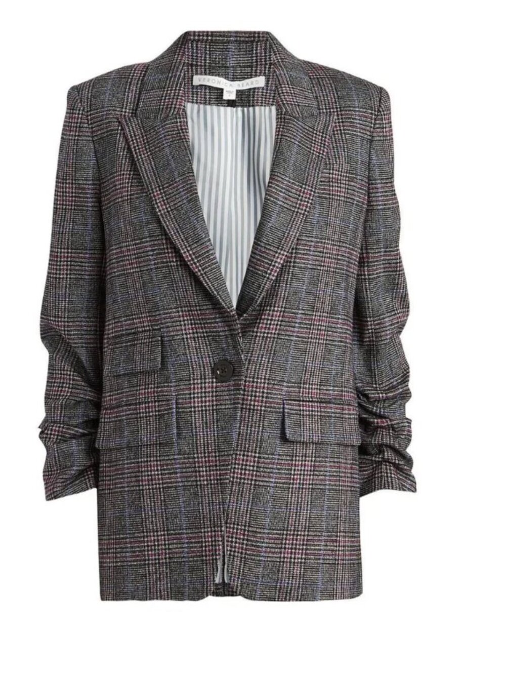 Veronica Beard Martel Plaid Dickey Blazer L